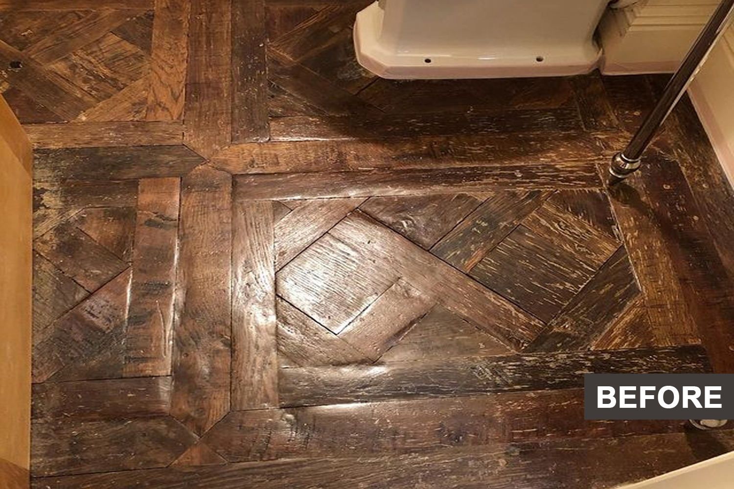 Wooden floor before restoration