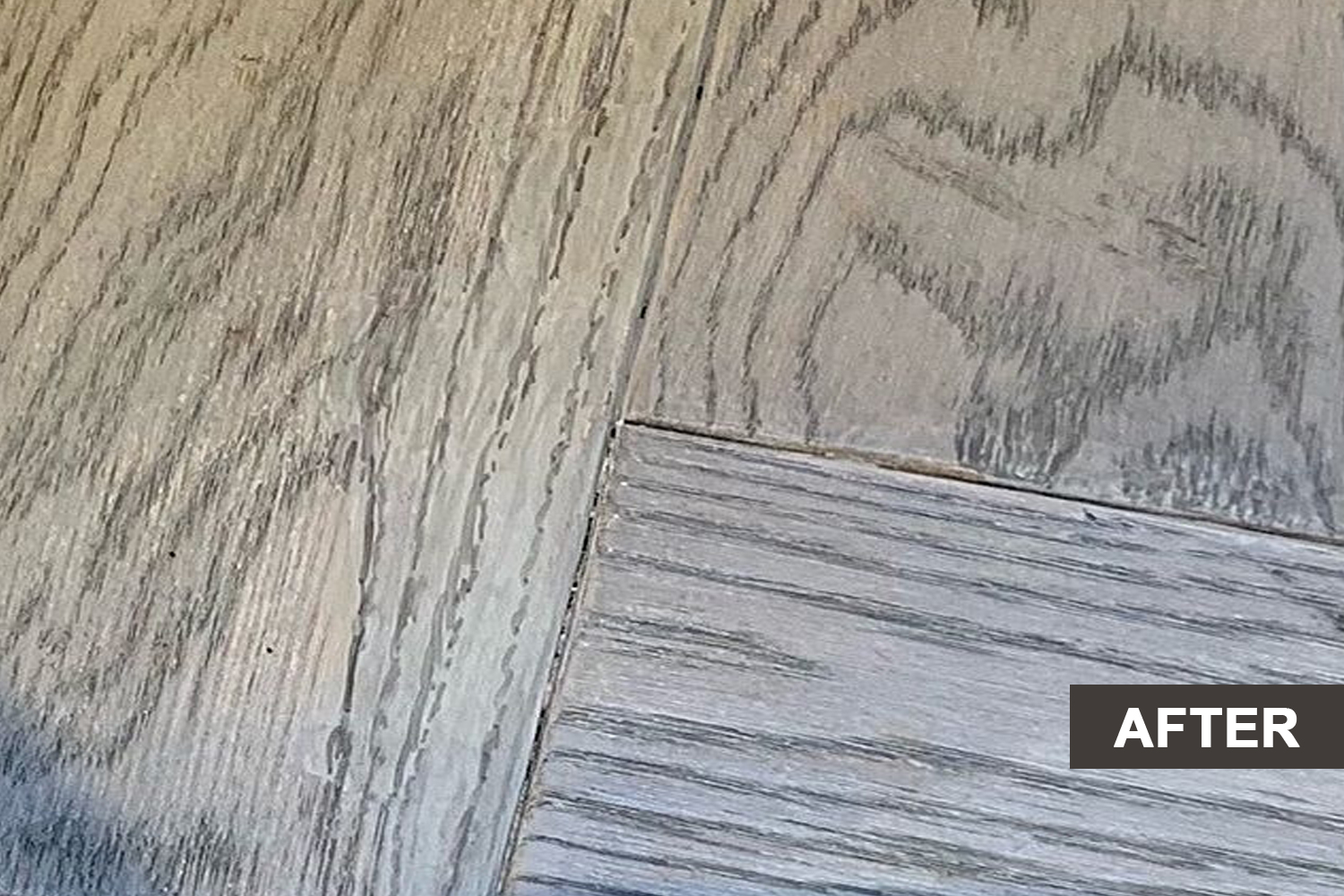 A wood floor after repair
