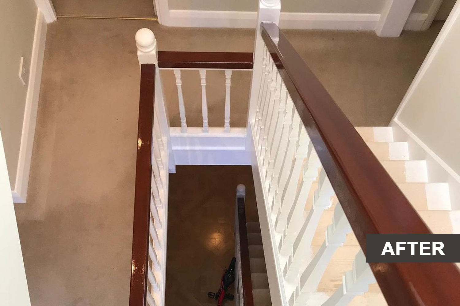 A staircases in a house after french polish