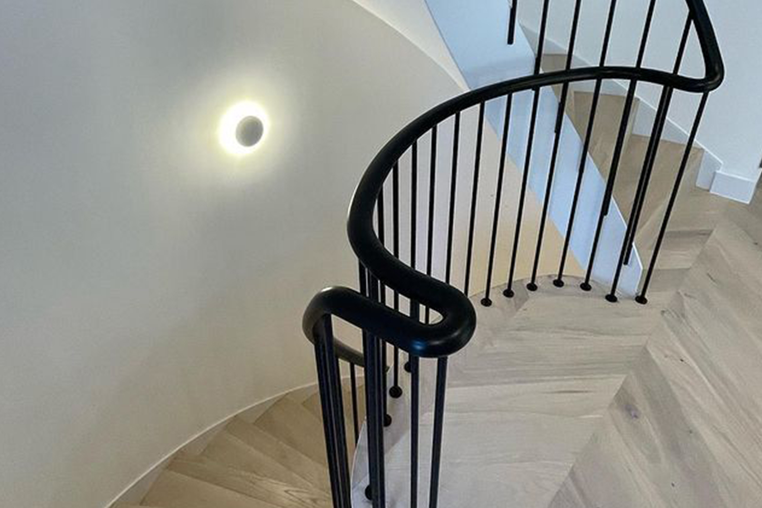 Elegant spiral staircase after finished